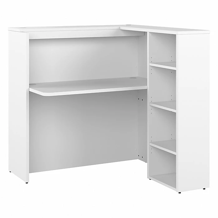 Bush Business Furniture Studio C 48"W Privacy Desk With Shelves, White (SCD248WHK)