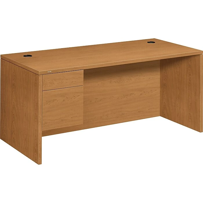 HON® 10500 Series Left Pedestal Desk 66"W, Harvest, 29 1/2"H X 66"W X 30"D - Image 2