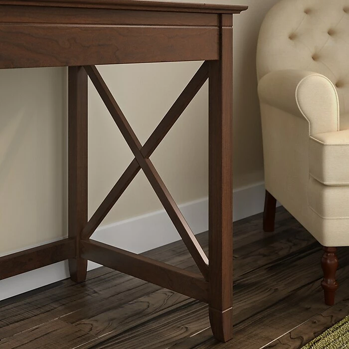 Bush Furniture Key West 60" L-Shaped Desk With 2-Drawer Mobile File Cabinet, Bing Cherry (KWS013BC) - Image 4