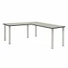 Regency Kee 66" L-Desk With 42" Return, Maple/Chrome (ML662442PLBPCM)