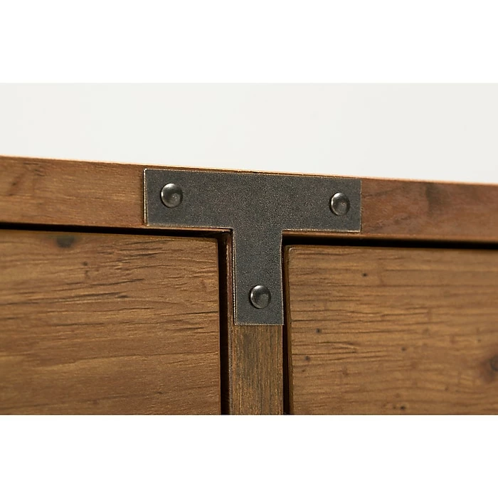 Kathy Ireland® Home By Bush Furniture Ironworks 48W Writing Desk And Lateral File Cabinet, Vintage Golden Pine (IW003VG) - Image 7