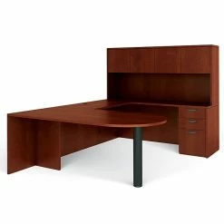 Global Offices To Go Superior Lam Bundle 6, American Dark Cherry Lam, 71"W X 102"L X 65.5"H/29.5"H