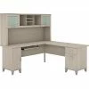 Bush Furniture Somerset 72" L-Shaped Desk With Hutch, Sand Oak (SET001SO)