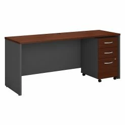 Bush Business Furniture Westfield 72W X 24D Office Desk With Mobile File Cabinet, Hansen Cherry (SRC026HCSU)