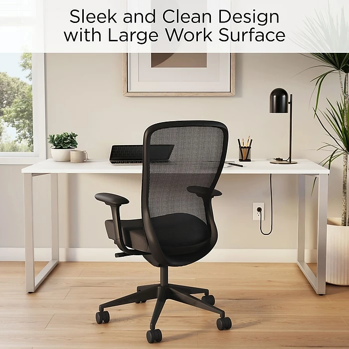 Union & Scale™ Workplace2.0™ 72" Writing Desk, Silver Mesh (UN57482) - Image 2