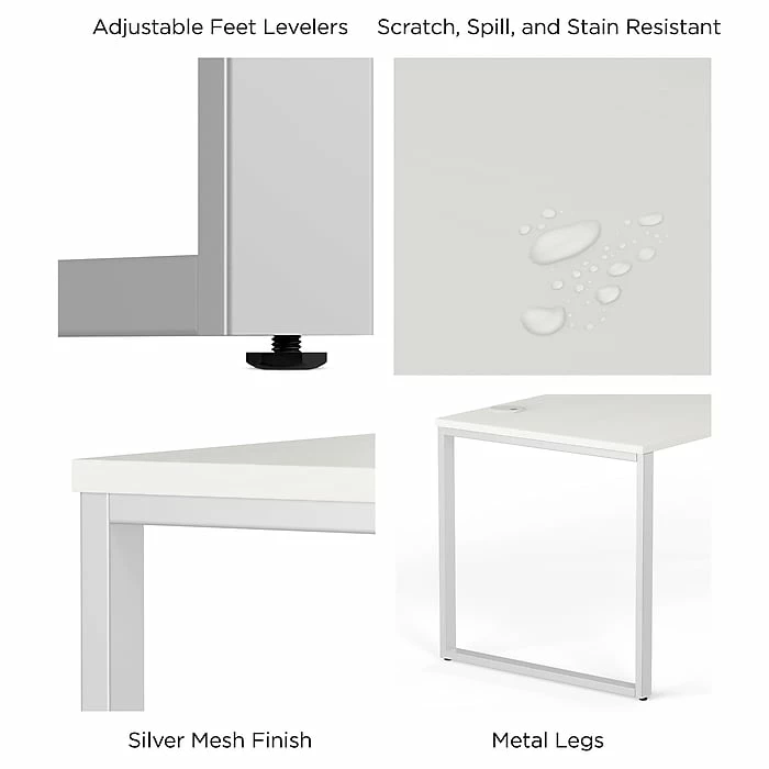 Union & Scale™ Workplace2.0™ 72" Writing Desk, Silver Mesh (UN57482) - Image 3