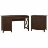 Bush Furniture Key West 54W Computer Desk With Storage And 2 Drawer Lateral File Cabinet, Bing Cherry (KWS008BC)