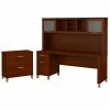 Bush Furniture Somerset 72W Office Desk With Hutch And Lateral File Cabinet, Hansen Cherry (SET019HC)