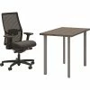 HON Coze 42" Table Desk With Ignition Task Chair, Florence Walnut/Silver/Black (HCZ42FWPIGNCU10)