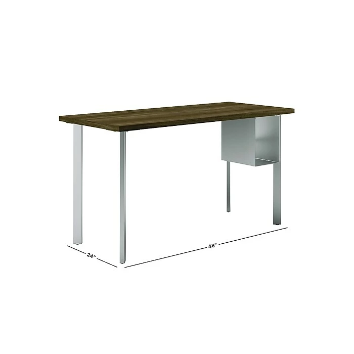 HON Coze 48"W Desk W/U-Storage, Florence Walnut And Silver (HONRPL2448FWP6S) - Image 2