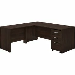 Bush Business Furniture Studio C 72"W L Shaped Computer Desk, Mobile File + 42" W Return Bundle, Black Walnut (STC007BWSU)