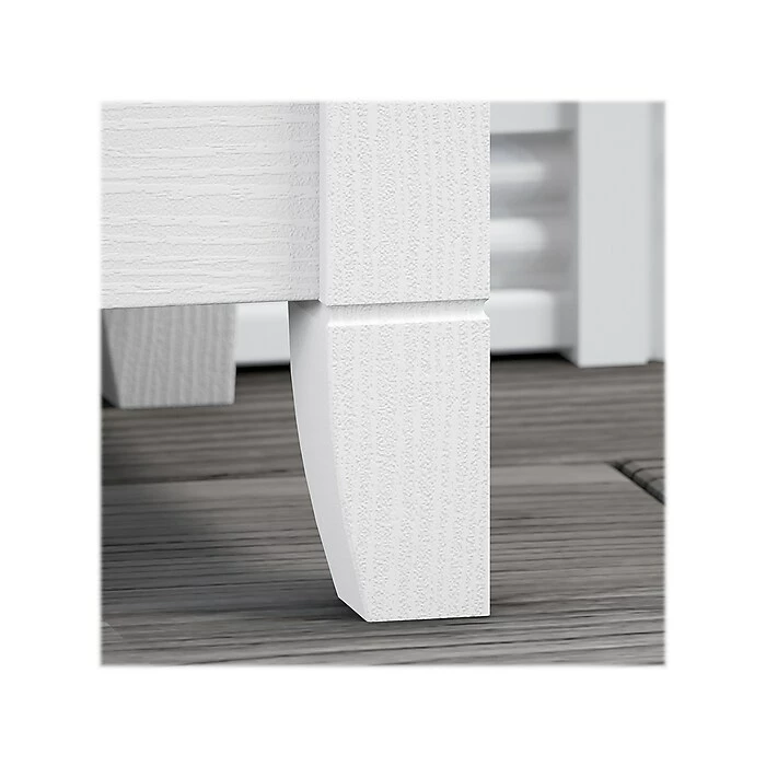 Bush Furniture Key West 48" Writing Desk With 2-Drawer Lateral File Cabinet, Pure White Oak (KWS003WT) - Image 7