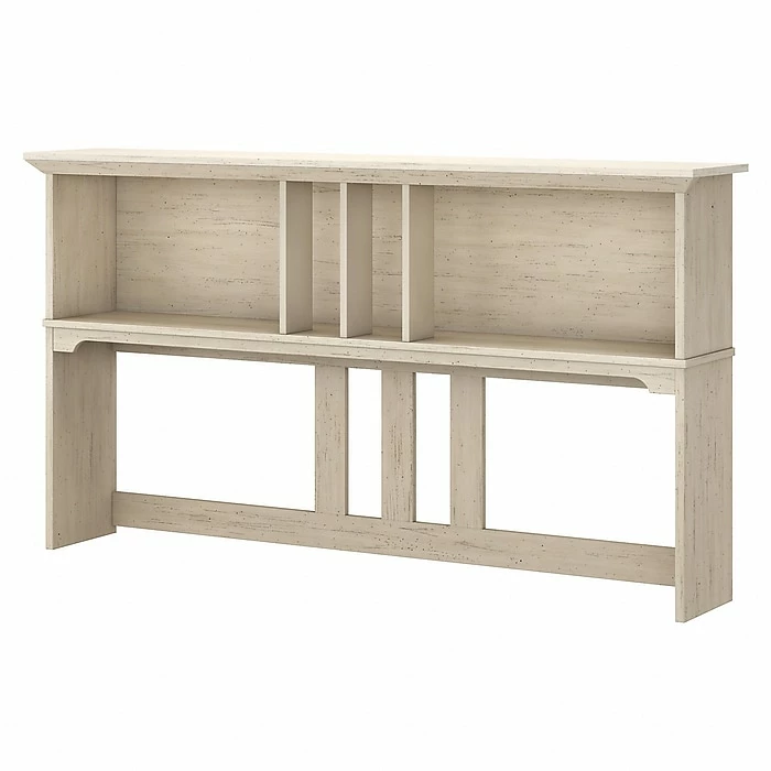 Bush Furniture Salinas 60W Hutch For L Shaped Desk, Antique White (SAH160AW-03)