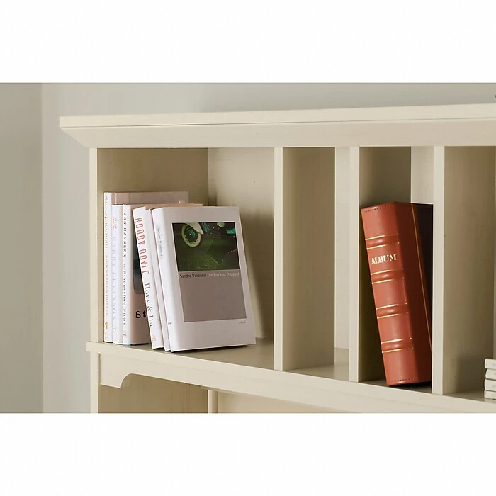 Bush Furniture Salinas 60W Hutch For L Shaped Desk, Antique White (SAH160AW-03) - Image 9