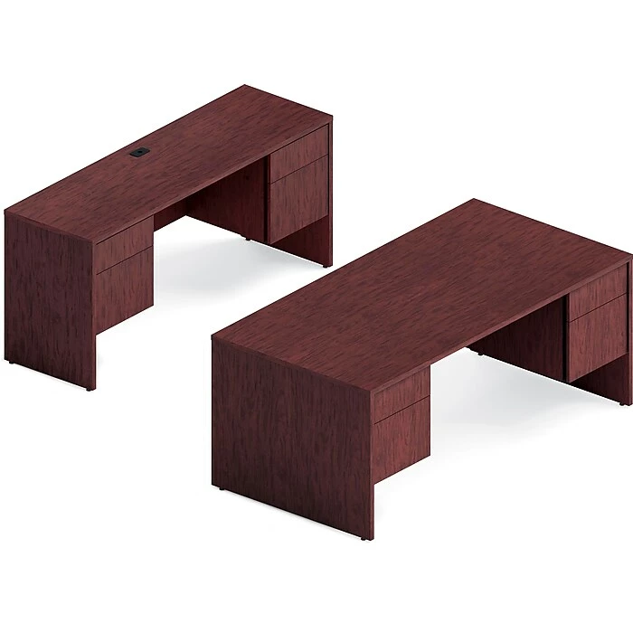 Global Genoa Desking Bundle 2, Quartered Mahogany (TDG2SL-QTM) - Image 2