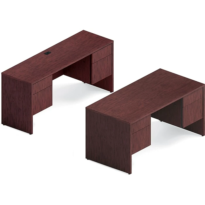 Global Genoa Desking Bundle 1, Quartered Mahogany (TDG1SL-QTM) - Image 2