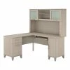 Bush Furniture Somerset 60" L-Shaped Desk With Hutch, Sand Oak (SET002SO)