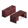 Global Genoa Desking Bundle 3, Quartered Mahogany (TDG3SL-QTM)