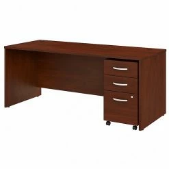 Bush Business Furniture Studio C 72W X 30D Office Desk With Mobile File Cabinet, Hansen Cherry (STC013HCSU)