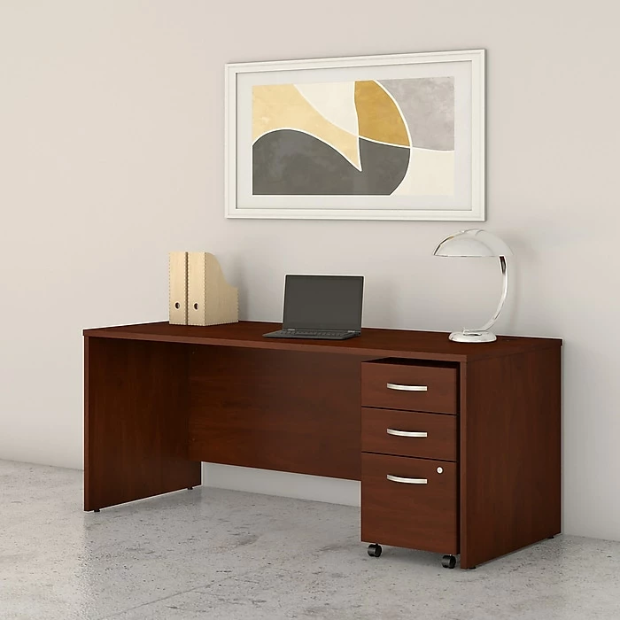 Bush Business Furniture Studio C 72W X 30D Office Desk With Mobile File Cabinet, Hansen Cherry (STC013HCSU) - Image 2