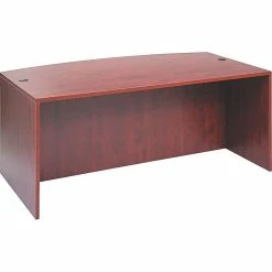 Alera™ Valencia Series Executive Suites In Medium Cherry, Bow Front Desk Shell