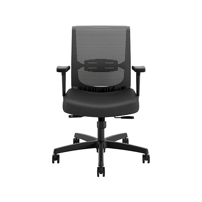 HON Coze 42" Table Desk With Convergence Task Chair, Florence Walnut/Silver/Black (HCZ42FWPCNVUR10) - Image 4