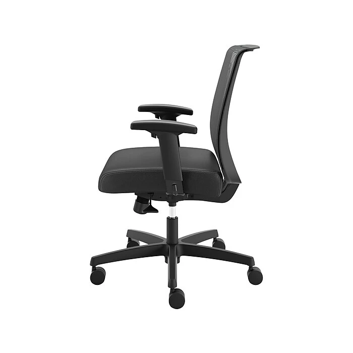 HON Coze 42" Table Desk With Convergence Task Chair, Florence Walnut/Silver/Black (HCZ42FWPCNVUR10) - Image 8