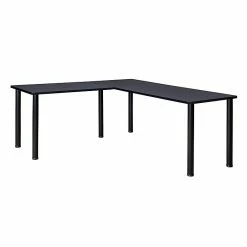 Regency Kee 60" L-Desk With 42" Return, Grey/Black