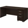 Bush Business Furniture Studio C 72" W Computer Desk With Mobile File Cabinet Bundle, Black Walnut (STC013BWSU)