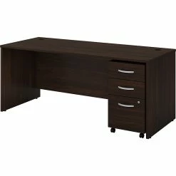 Bush Business Furniture Studio C 72" W Computer Desk With Mobile File Cabinet Bundle, Black Walnut (STC013BWSU)