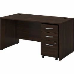 Bush Business Furniture Studio C 60" W Computer Desk With Mobile File Cabinet Bundle, Black Walnut (STC014BWSU)
