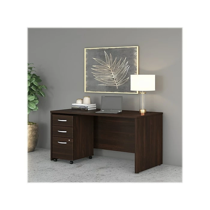 Bush Business Furniture Studio C 60" W Computer Desk With Mobile File Cabinet Bundle, Black Walnut (STC014BWSU) - Image 2