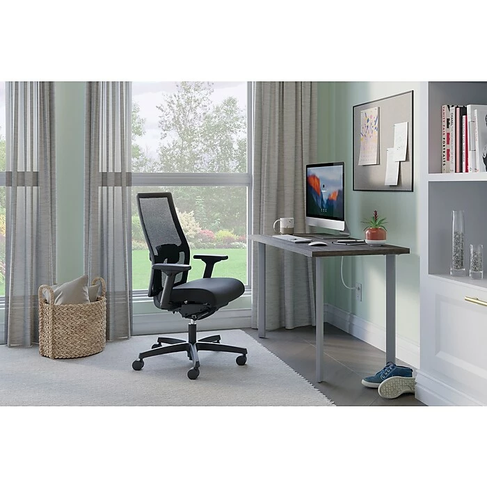 HON Coze 48" Table Desk With Ignition Task Chair, Florence Walnut/Silver/Black (HCZ48FWPIGNCU10) - Image 8