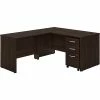 Bush Business Furniture Studio C 60" W L Shaped Desk With Mobile File Cabinet And 42" W Return Bundle, Black Walnut (STC008BWSU)