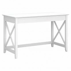 Bush Furniture Key West 48" Writing Desk, Pure White Oak (KWD148WT-03)