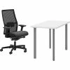 HON Coze 48" Table Desk With Ignition Task Chair, Designer White/Silver/Black (HCZ48DWPIGNCU10)