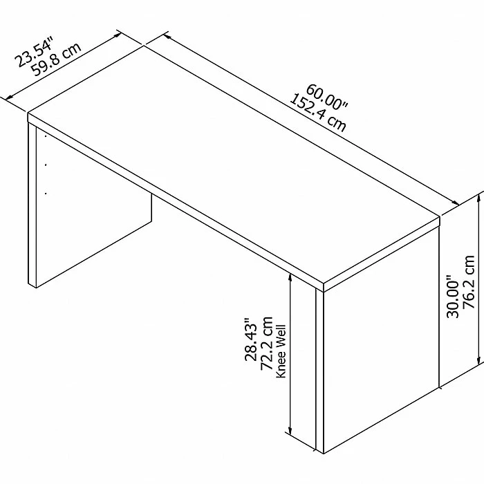 Office By Kathy Ireland® Echo 60W Credenza Desk, Gray Sand (KI60206-03) - Image 3