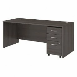 Bush Business Furniture Studio C 72W X 30D Office Desk With Mobile File Cabinet, Storm Gray (STC013SGSU)