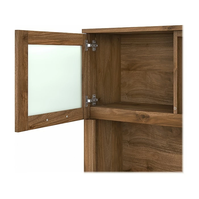 Bush Furniture Somerset 72" L-Shaped Desk With Hutch, Fresh Walnut (SET001FW) - Image 7