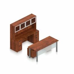 Offices To Go Superior 71" Workstation Desk Bundle, American Dark Cherry (TDOTG20-ADC)