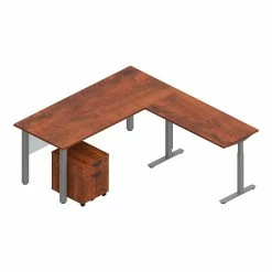 Offices To Go Superior Laminate 71" L-Shaped Desk, American Dark Cherry (TDOTG21-ADC)