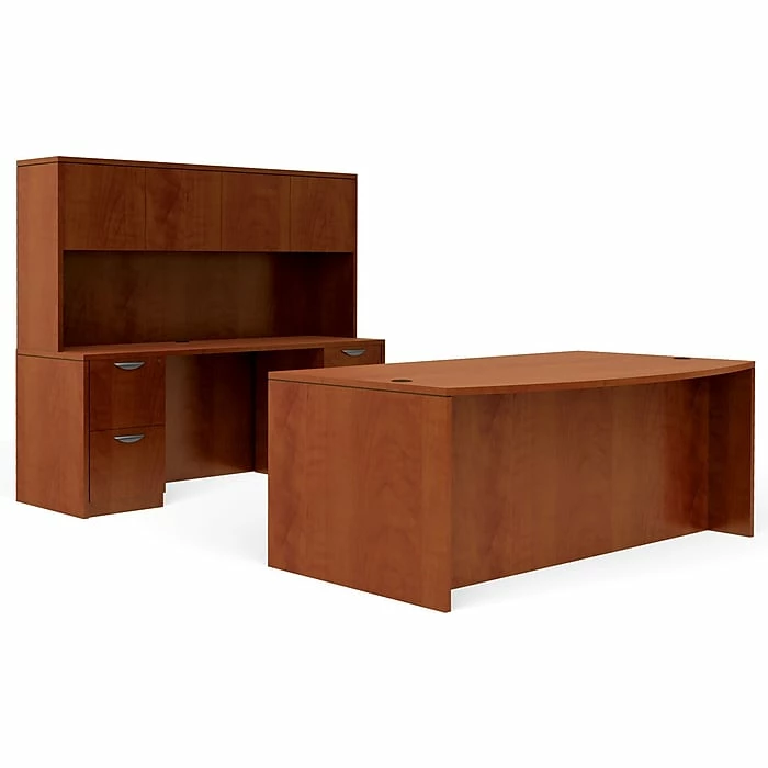 Global Offices To Go Superior Lam Bundle 9, American Dark Cherry Lam, 71"W X 113"L X 65.5"H/29.5"H - Image 2