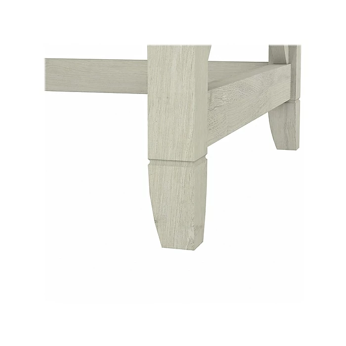 Bush Furniture Key West 60" L-Shaped Desk With 2 Drawer Mobile File Cabinet And 5 Shelf Bookcase, Linen White Oak (KWS016LW) - Image 7