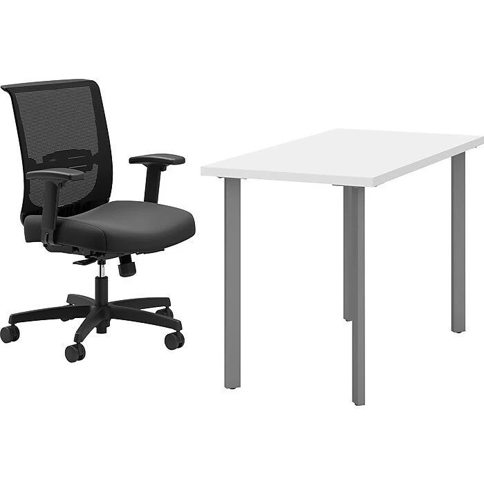 HON Coze 48" Table Desk With Chair, Designer White (HCZ48DWPCNVCU10)