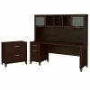 Bush Furniture Somerset 72W Office Desk With Hutch And Lateral File Cabinet, Mocha Cherry (SET019MR)