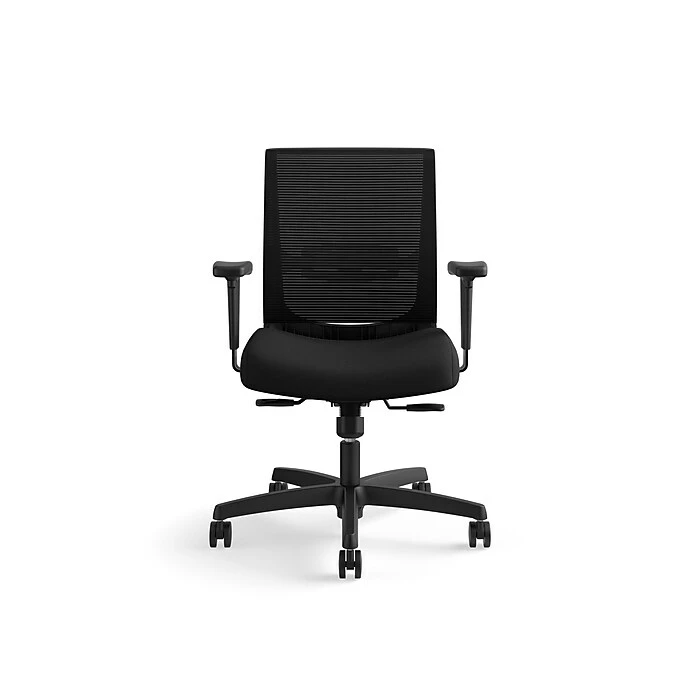 HON Coze 42" Table Desk With Convergence Task Chair, Designer White/Silver/Black (HCZ42DWPCNVCU10) - Image 4