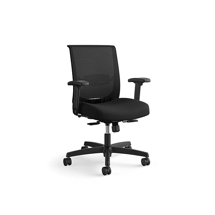 HON Coze 42" Table Desk With Convergence Task Chair, Designer White/Silver/Black (HCZ42DWPCNVCU10) - Image 5