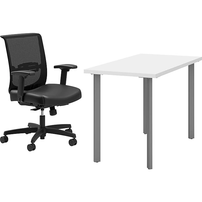 HON Coze 48" Table Desk With Chair, Designer White (HCZ48DWPCNVUR10)