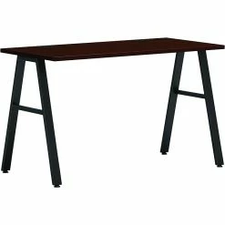 HON Mod 48"W Writing Desk, Traditional Mahogany (HLPL4824TM1ALEGBLK)