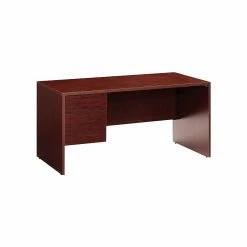 Global Genoa® Series 60" Wide Single Left-Pedestal Desk, Mahogany (TDG3060SPL-QTM)